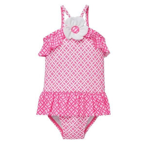 Janie & Jack Baby Girl Ruffle Flower Swimsuit 12M